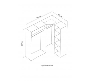 Шкаф угловой из серии Оливия